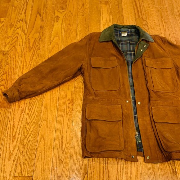 Brooks Brothers Men's Suede Leather Hunting Field Shooting Jacket Car Coat - Picture 6 of 16